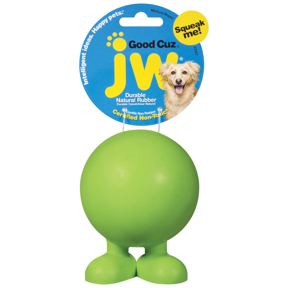 JW Good Cuz, juguete perro bola con patas, ideal para morder y jugar en casa