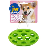 JW Hol-ee Football: bola rompecabezas de goma natural para perros pequeños, estimula la mente durante el juego.