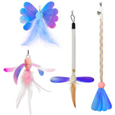 JXFUKAL repuesto de plumas para gato, mariposa brillante para juego.