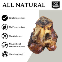 Hueso nudillo mamut para perros grandes, masticación segura y sabrosa con K9 Connoisseur.