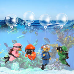 KALIONE buzo en miniatura verde, adorno flotante para acuario, crea escenas dinámicas