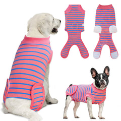 KAROKU camiseta recuperación mascotas rosa, primer plano de tela transpirable para postoperatorio cómodo