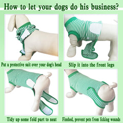 KAROKU traje recuperación perro diseño unisex para todas las tallas.