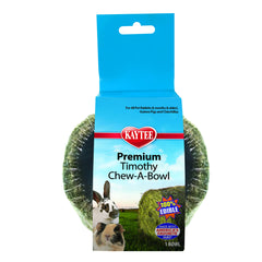 Kaytee Premium Timothy Hay Chew-A-Bowl con heno timothy, mordedor comestible para conejos.