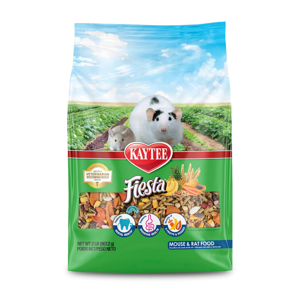 Kaytee Fiesta para ratones y ratas, mezcla atractiva que estimula el forraje