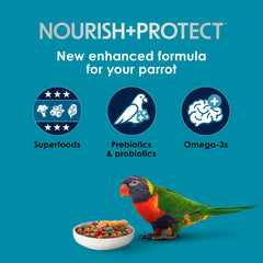 Kaytee Forti-Diet Pro Health, mezcla de frutas y nueces para sabor variado.