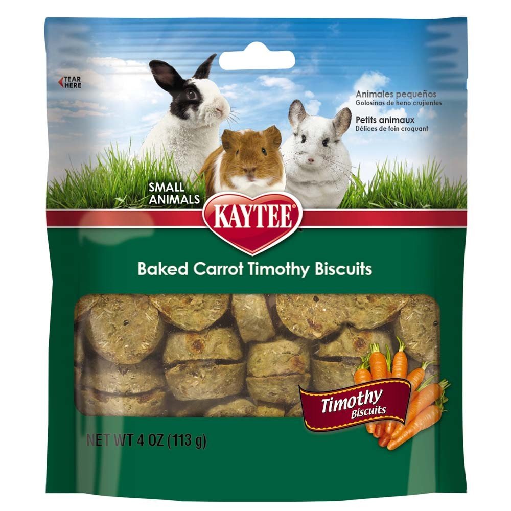Kaytee galletas Timothy para mascotas pequeñas, sabor a zanahoria, fomenta la masticación.