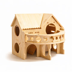 kcrygogo casa hamster madera dos niveles ofrece refugio seguro para roedores activos