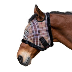 Kensington UV Fly Mask Deluxe negro XL, enfoque frontal, protege ojo del caballo durante paseos.