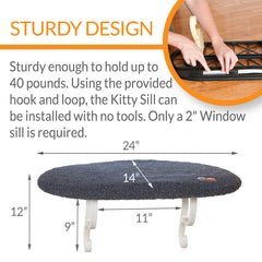 K&H Kitty Sill soporte estable para gatos de hasta 40 libras en la ventana.