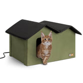 K&H Pet Products casa-gato-caliente-exterior-ampliada brinda espacio cómodo para dos gatos en exterior