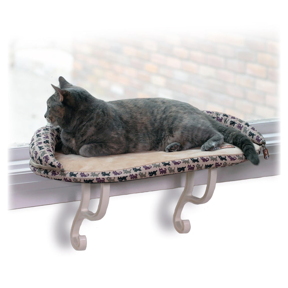 K&H Pet Products Bolster para gatos en ventana, descanso soleado y seguro.