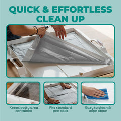 KindTail Pee PAWD: panel lateral modular para evitar salpicaduras en paredes.