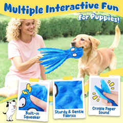 Juguetes plush con chirriido de KIPRITII para estimulación sensorial y juego suave.
