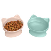 Kitty City cuencos elevados en rosa y turquesa para alimentación cómoda