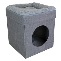 Kitty City: interior del cubo para refugio privado y cómodo.