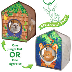 Kitty City Safari Jungle Tigre, aperturas para asomar, juego interactivo para gatos curiosos