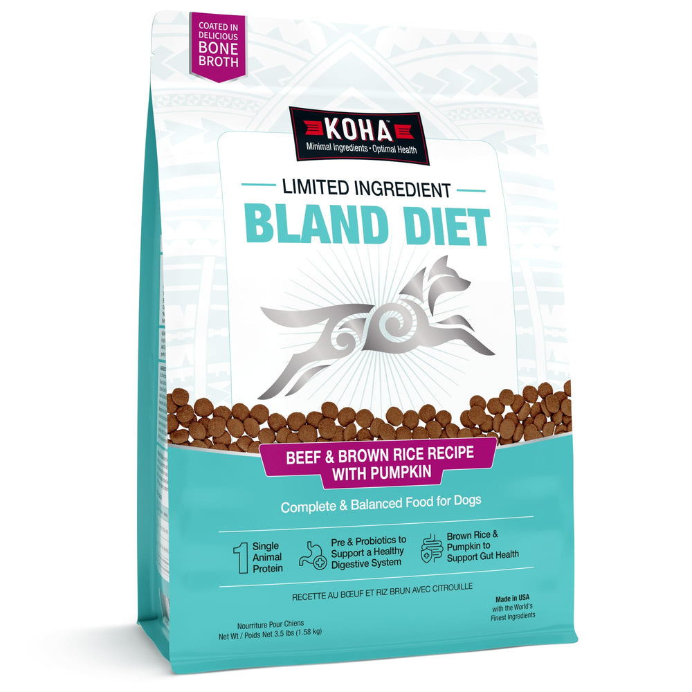 KOHA bolsa frontal de dieta blanda para perros, atractiva y lista para servir.