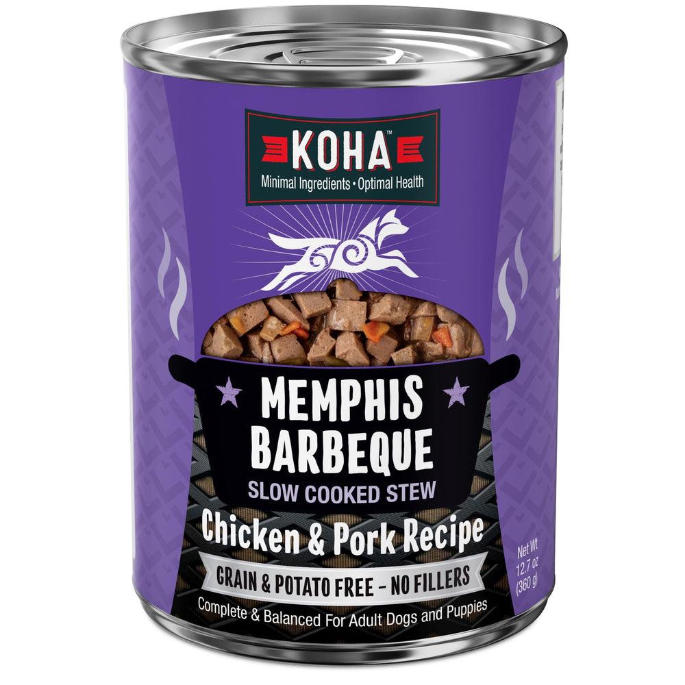 KOHA Memphis BBQ Stew en lata de 12,7 oz, lista para servir con alta proteína.