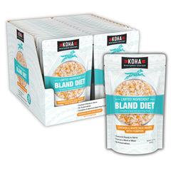 KOHA Pet Bland Diet porción servida en tazón para perro con dieta suave para estómago sensible.