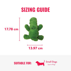 KONG Ali Alligator Cozie refuerzo-doble-capa, ofrece mayor resistencia para juegos activos
