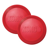 KONG disco de goma rojo para perros, ideal para juegos de buscar.