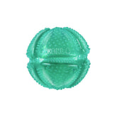 KONG Squeezz Dental Ball visto frontal, ideal para masticadores medianos y grandes.