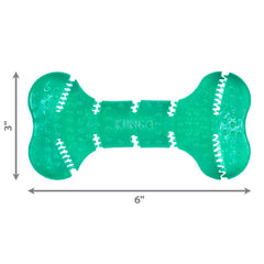 KONG Squeezz Dental Bone diseño flexible para mordidas cómodas.
