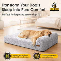 KOPEKS cama con almohada integrada para confort ergonómico del perro