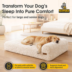 KOPEKS Cama perro vista frontal, tamaño XXL, ofrece amplitud y confort.
