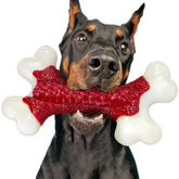 Kseroo Tough, hueso de nylon 8'' para perros grandes, sabor carne y masticación duradera.