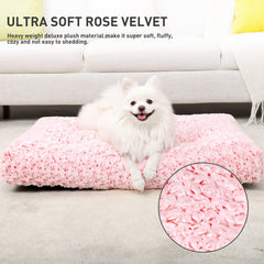 KSIIA cama perro funda terciopelo rosa extra suave, crea ambiente cálido para dormir.