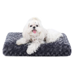KSIIA cama perro lavable de lujo con terciopelo rosa para descanso suave