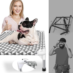 Kuntrust cama perro elevada ensamblaje sin herramientas para montaje rápido