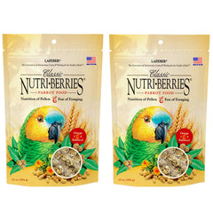 LAFEBER'S Nutri-Berries frente de la bolsa, alimento balanceado para loros.