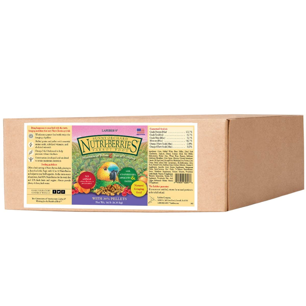 LAFEBER'S Sunny Orchard Nutri-Berries en bolsa de 14 lb para loro, snack nutritivo y completo
