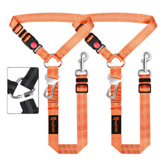 Laqibak cinturón de seguridad para perro en coche naranja, seguridad en cada viaje.