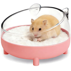 Banera para hamster lazyyzal rosa, facilita un baño suave.