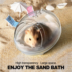 lazyyzal Hamster Bathroom con visualización 360 muestra el baño claro para observar al hamster.