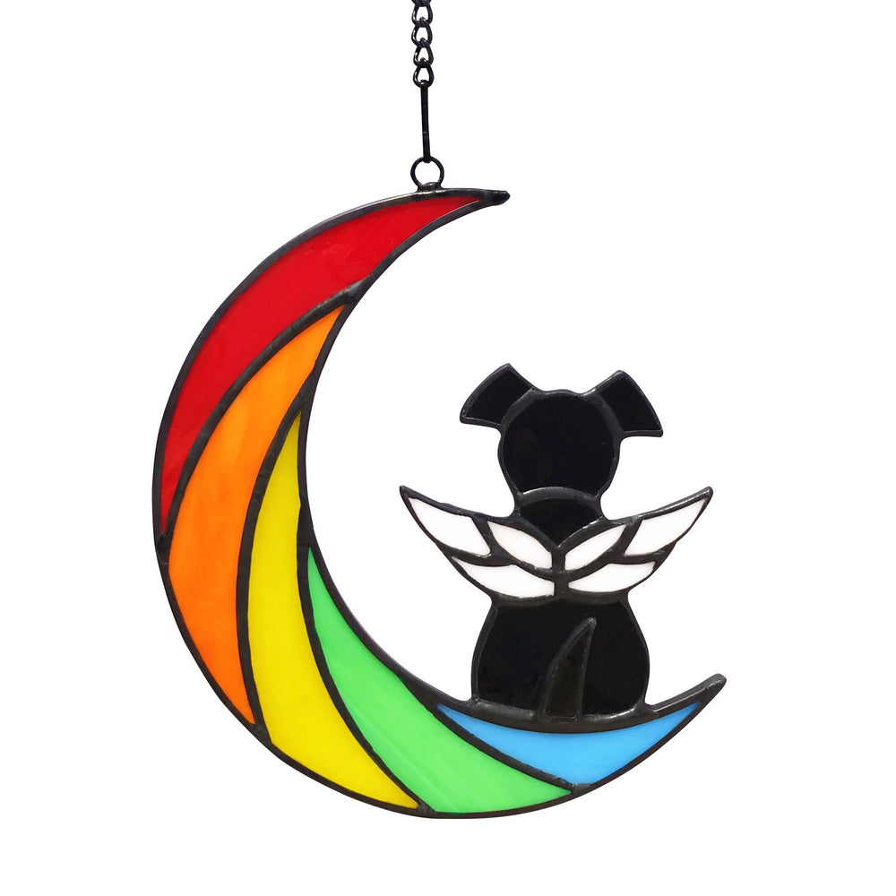 Lcensp Puente Arcoiris Vidrio Vitral, recuerdo para perros que brilla al sol