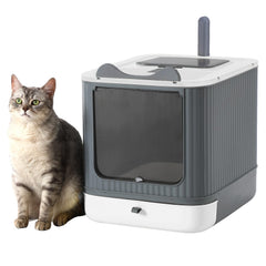 LCZLBRRD caja-litter-gato-plegable-frontal: acceso cómodo y limpieza rápida.