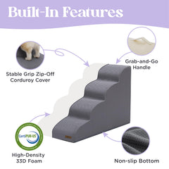 LE SURE espuma CertiPUR-US en escalones, seguridad y durabilidad para mascotas pequeñas.