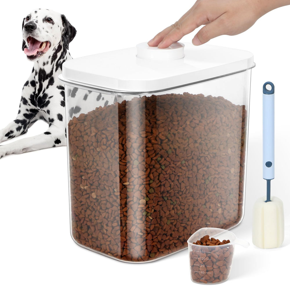 Contenedor LEAWALK con sello hermético mantiene la comida de mascotas fresca.