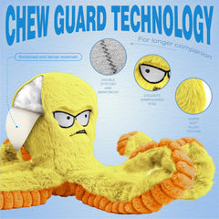 Legend Sandy Pulpo Amarillo, tentáculos con papel crujiente para estimulación sensorial.