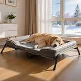 Cama Lekereise para perro grande alzado, soporte cómodo para dormir.