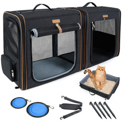 Lekereise transportín extragrande para dos gatos, ideal para viajar con dos felinos