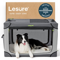 LE SURE Lesure caja-perro-colapsable-36-pulgadas facilita transporte cómodo para viajes.