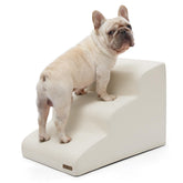 LE SURE escalera para perros pequeños, tres peldaños beige, facilita subir al sofá con seguridad.