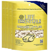 Life Essentials by Cat-Man-Doo: empaque Chicken Littles, snack proteico para gatos y perros pequeños.