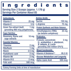 Life Extension Cat Mix: etiqueta nutricional visible con vitaminas y probióticos.